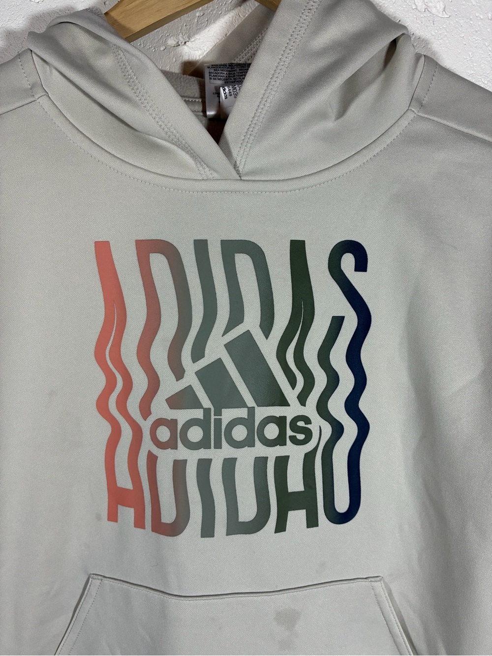 adidas youth Hoodie with Multicolor Wavy Logo